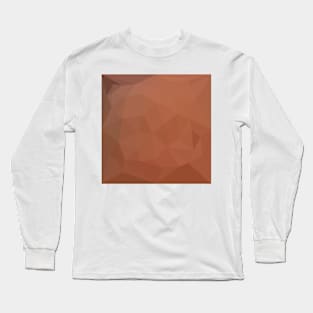 Burnt Orange Abstract Low Polygon Background Long Sleeve T-Shirt
